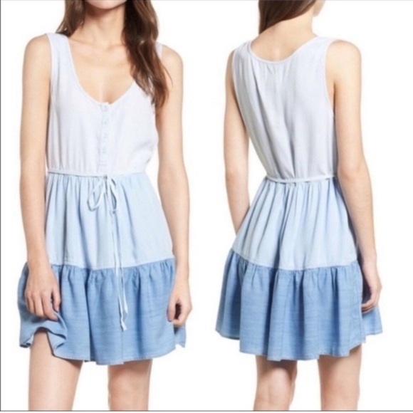 Rails Noelle Tiered Chambray Dress - Picture 1 of 11